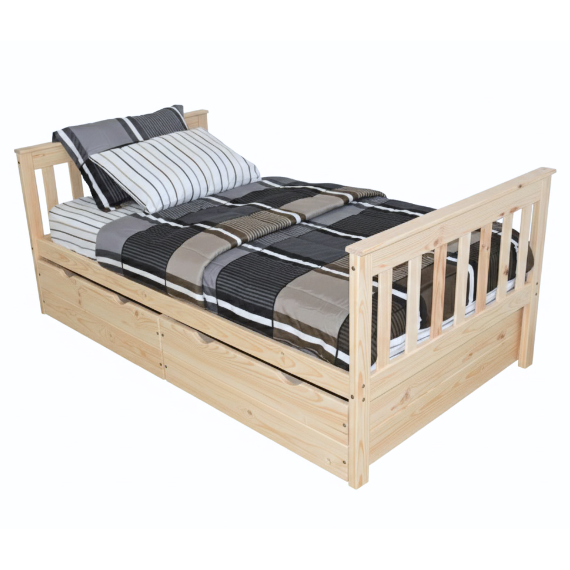 Versaloft Mission Amish Made Bed Frame with 2-Piece Drawers