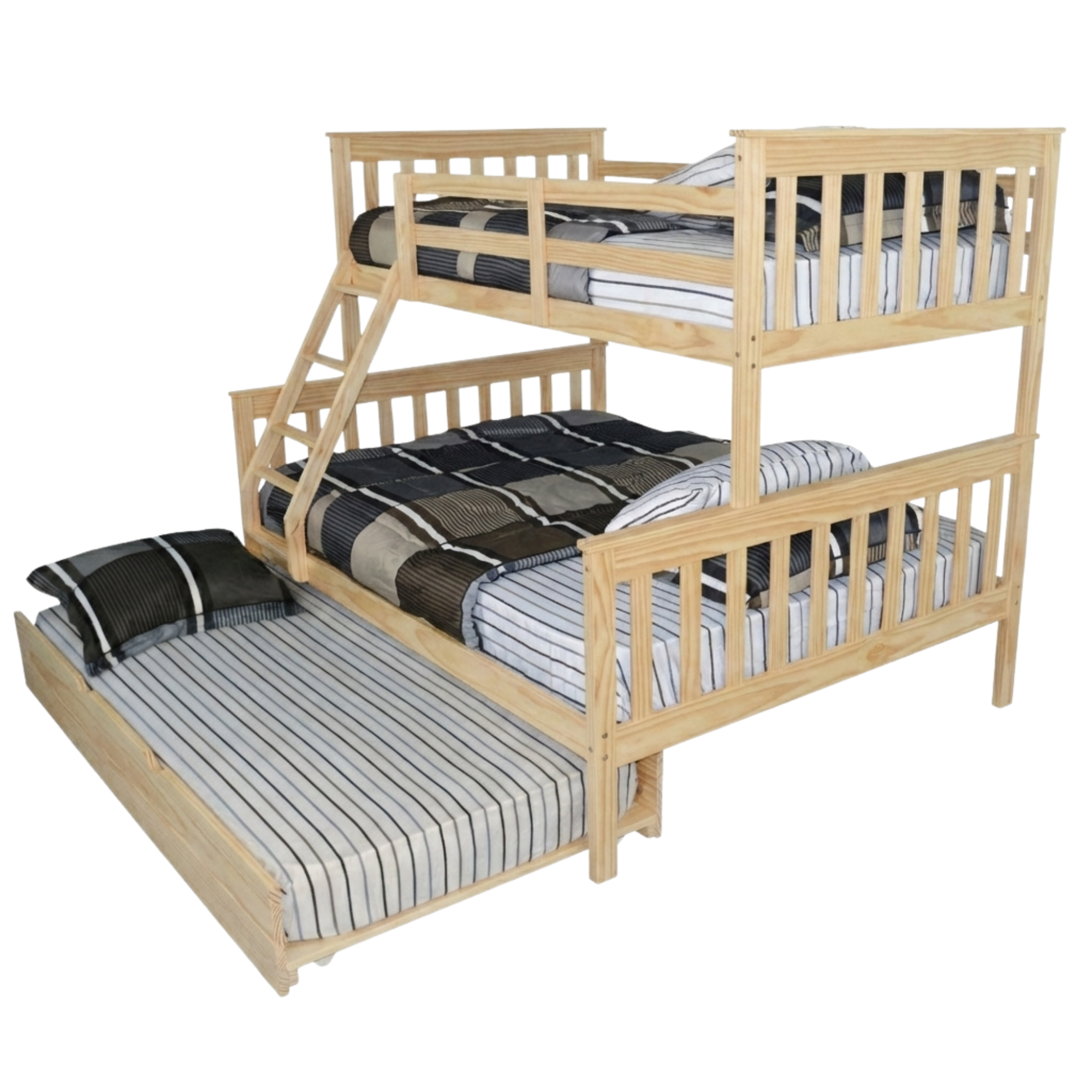 Versaloft Mission Amish Made Twin-Over-Full Bunk Bed Frame with Trundle Unit