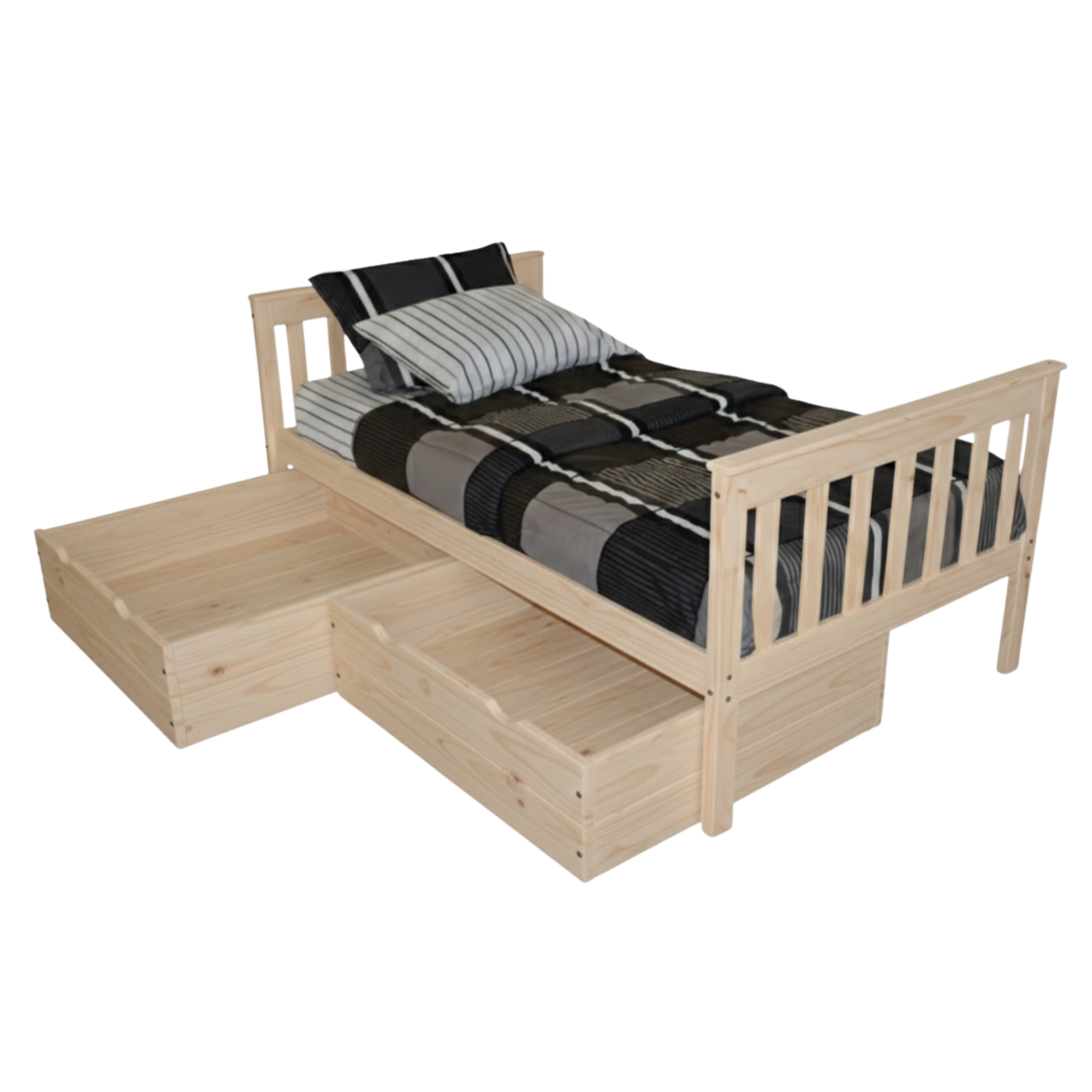 Versaloft Mission Amish Made Bed Frame with 2-Piece Drawers
