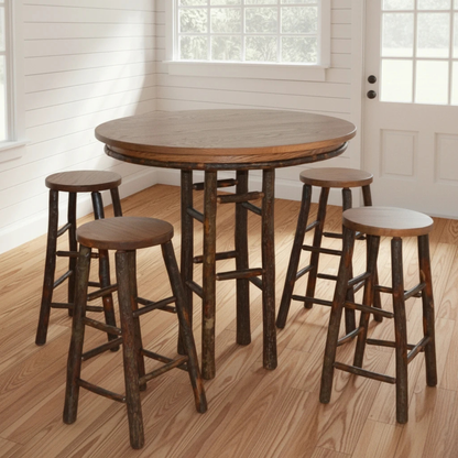 Keystone Amish Co. Round Hickory Rustic Bar Table