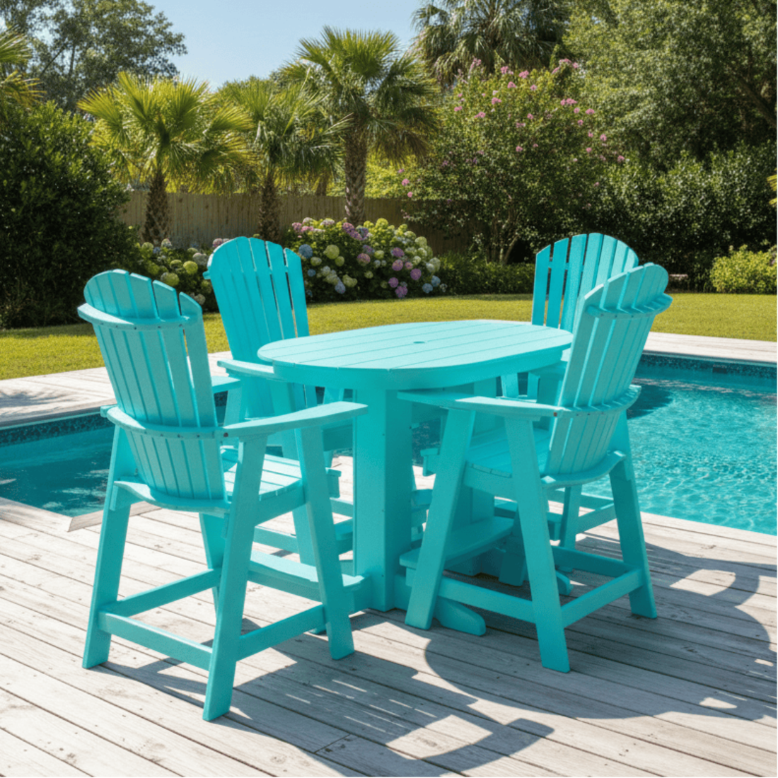 Keystone Amish Co. Sunburst 5-Piece Poly Counter Height Oval Dining Set