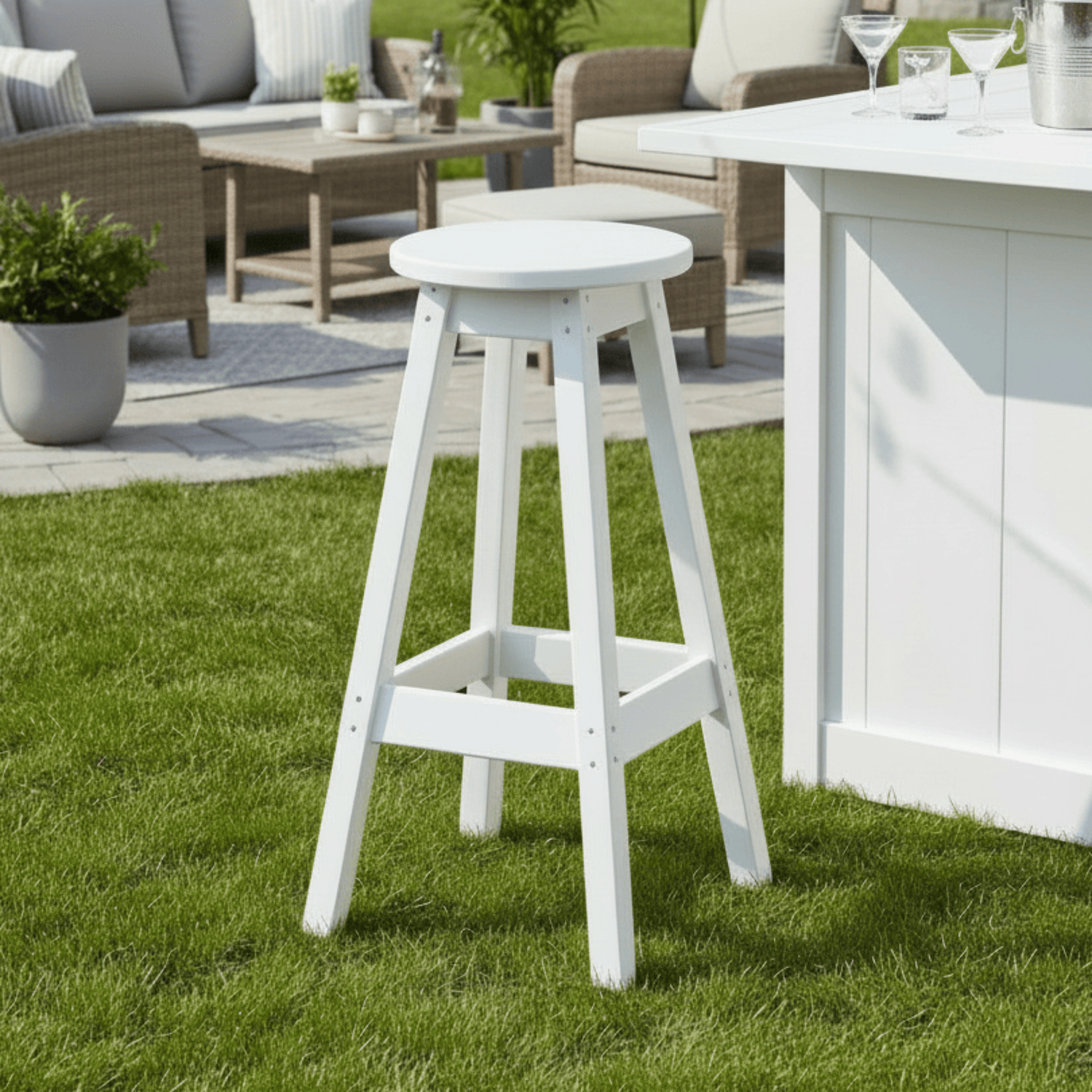 Keystone Amish Co. Round Poly Outdoor Bar Stool