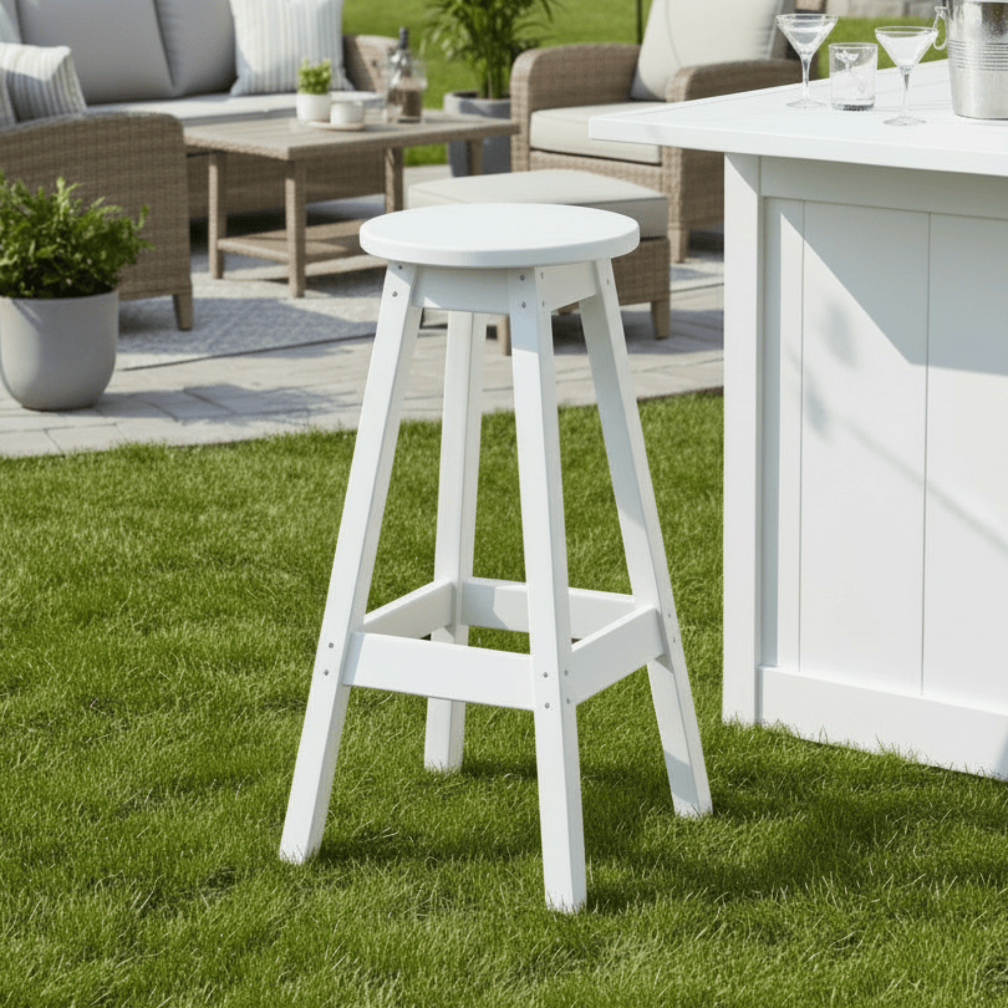 Keystone Amish Co. Round Poly Outdoor Bar Stool