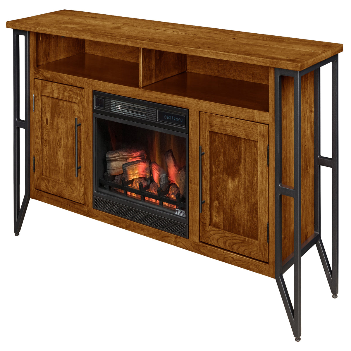Verona Fireplace Entertainment Center in Golden Pecan Stain