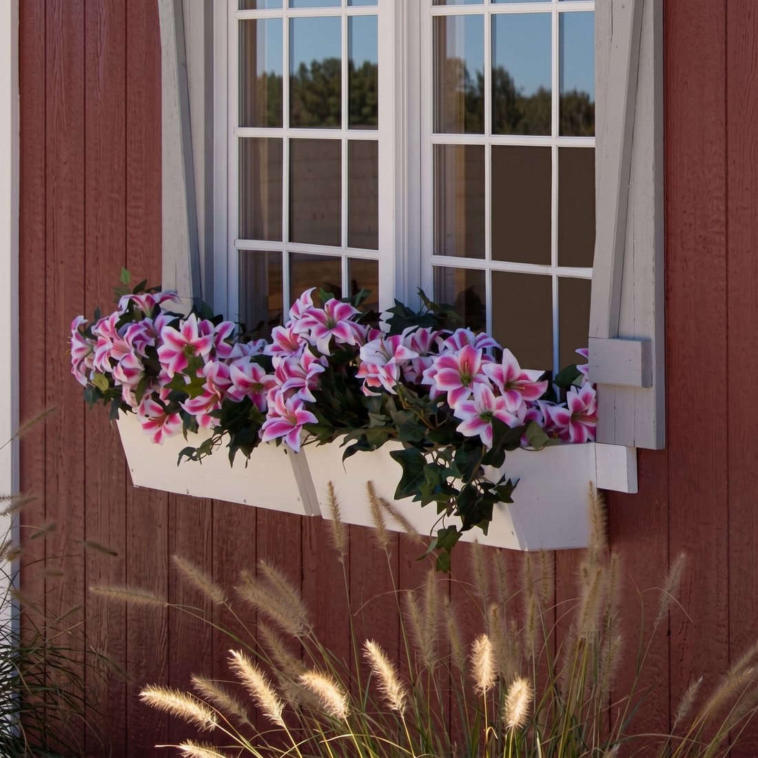 Walnut Creek Sheds White Vinyl Flowerbox