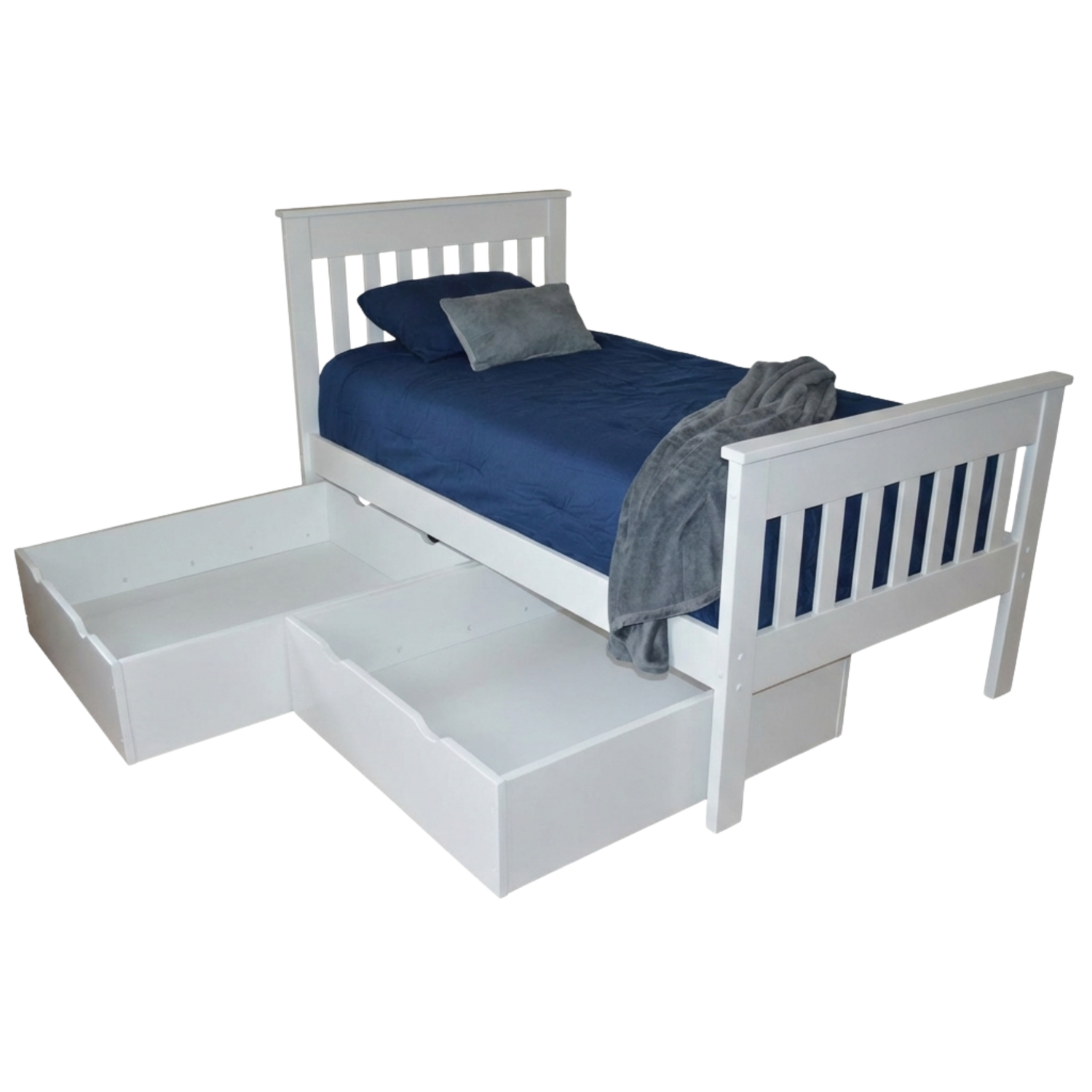 Versaloft Harmony Amish Made Bed Frame with 2-Piece Drawers