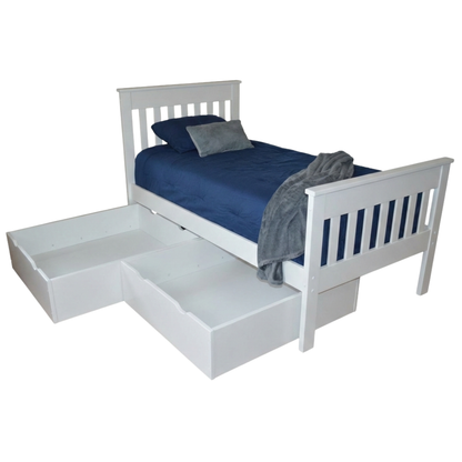 Versaloft Harmony Amish Made Bed Frame with 2-Piece Drawers