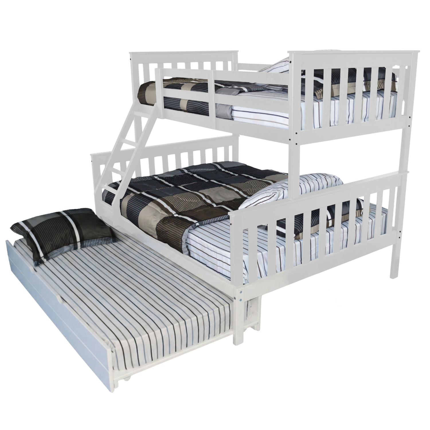 Versaloft Mission Amish Made Twin-Over-Full Bunk Bed Frame with Trundle Unit