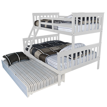 Versaloft Mission Amish Made Twin-Over-Full Bunk Bed Frame with Trundle Unit