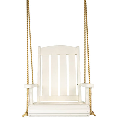 Amish Casual Heavy Duty Outdoor Wood Swing Chair in White Stain