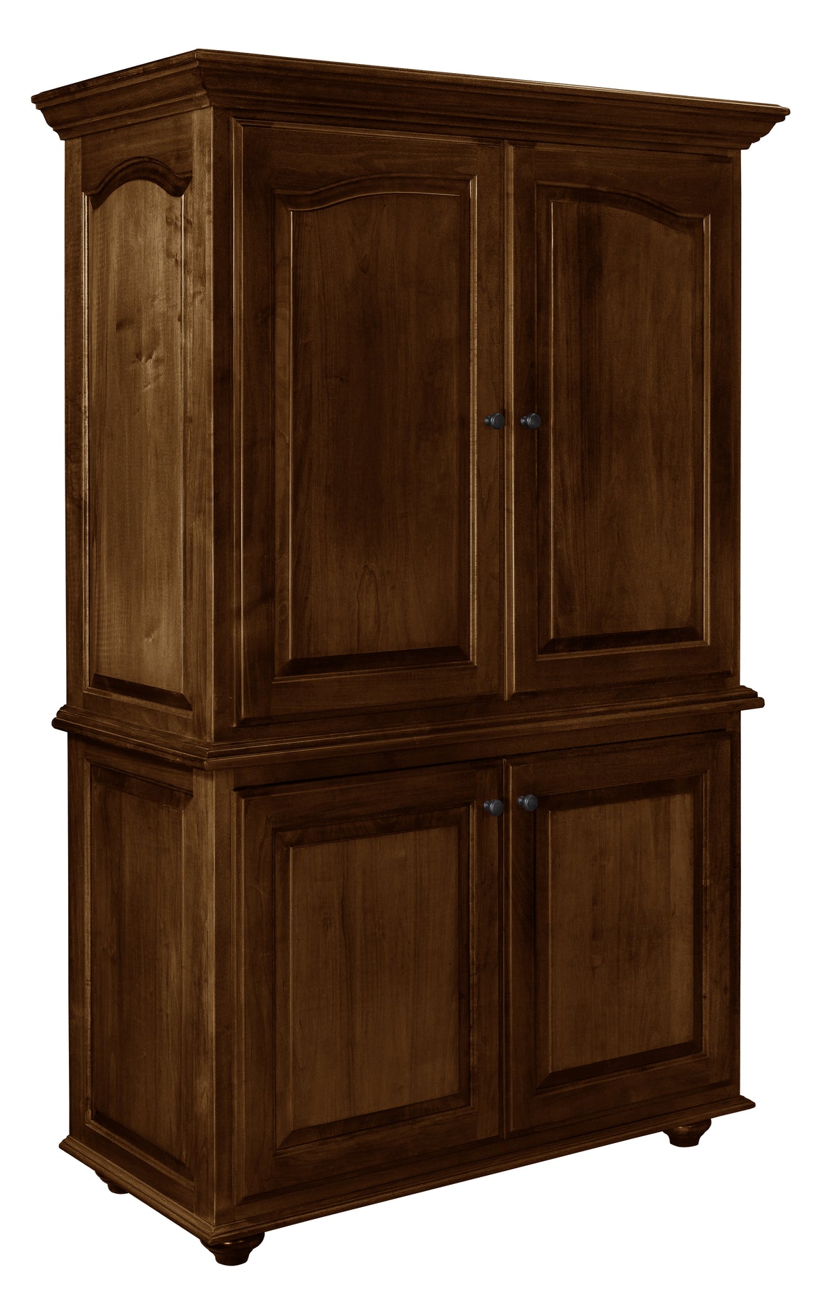 Whitfield Wine Cabinet with Wine Chiller in brown maple with Asbury stain, shown closed