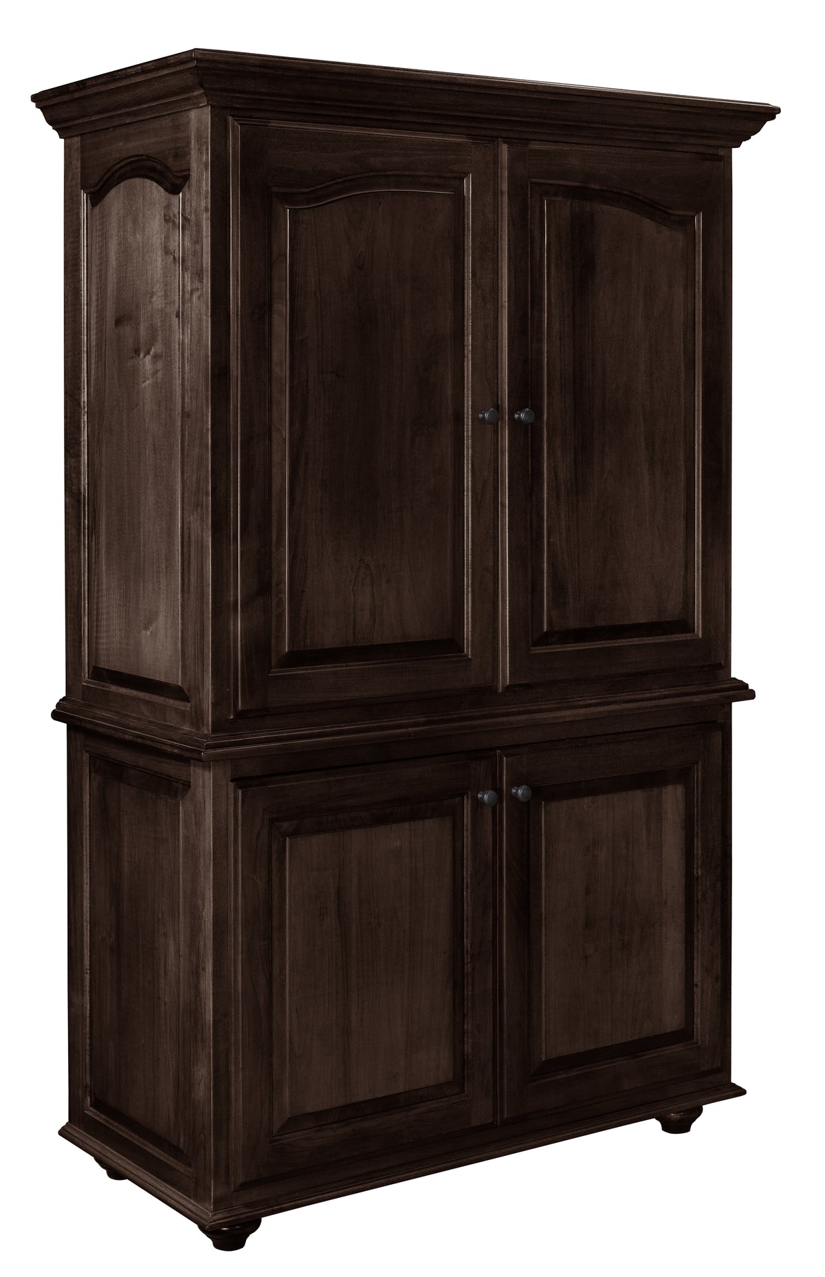 Whitfield Wine Cabinet with Wine Chiller in brown maple with Onyx stain, shown closed