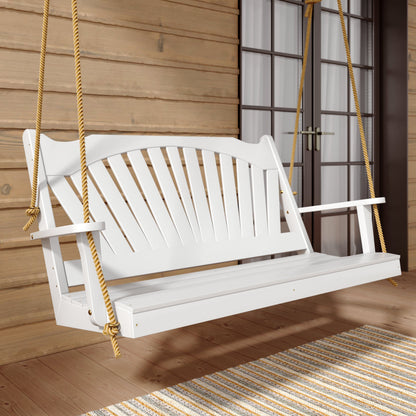 Keystone Amish Co. Sunburst Porch Swing, 4 Foot, Cedar Stain