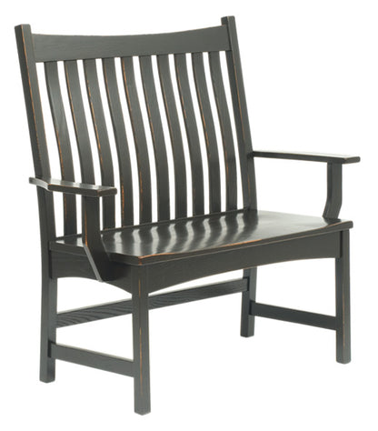 Allen Bench in Black Distressed Finish