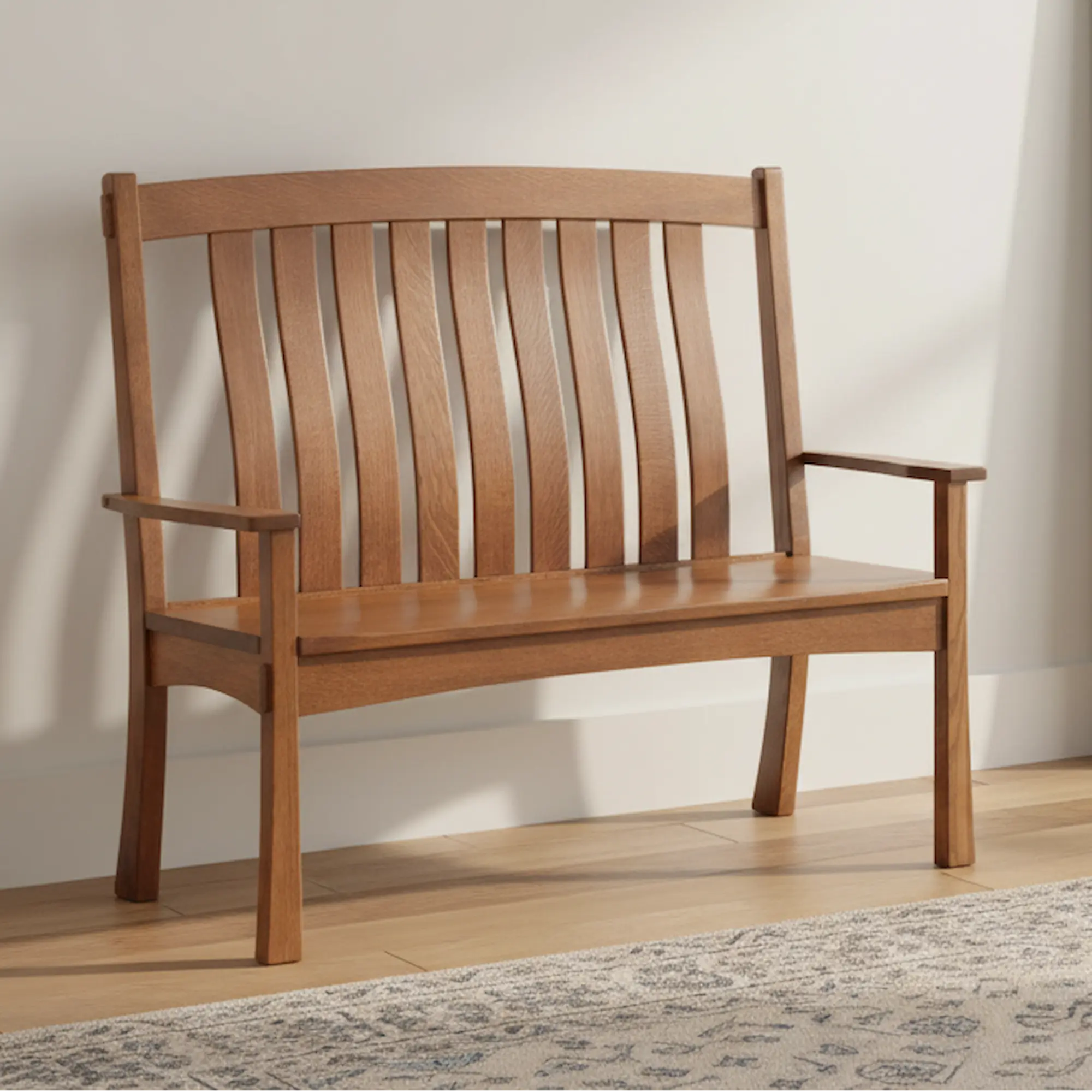 Hoosier Timbercraft Auburn Oak High Backed Bench