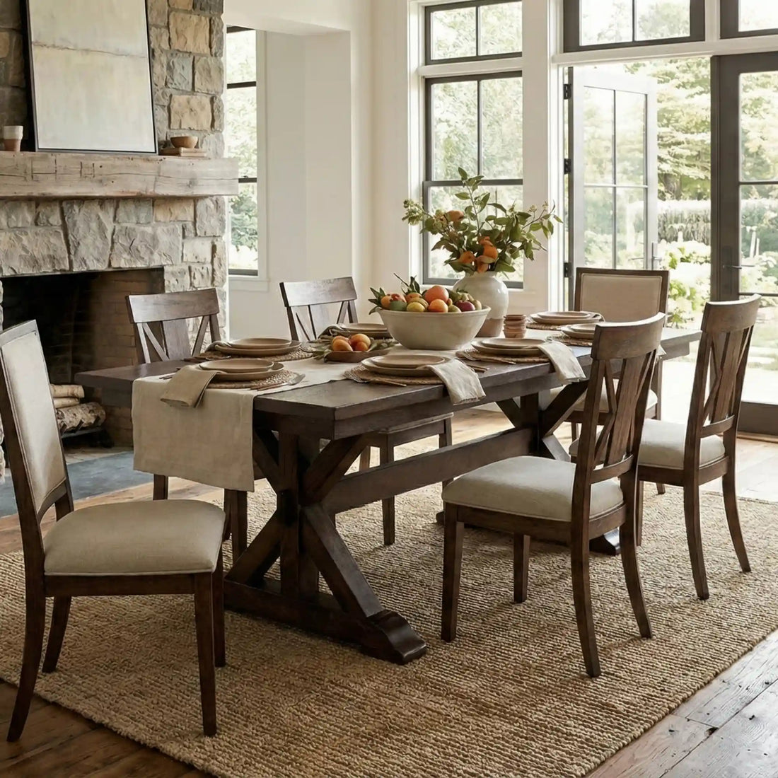 Hoosier Timbercraft Baker Distressed Trestle Dining Table