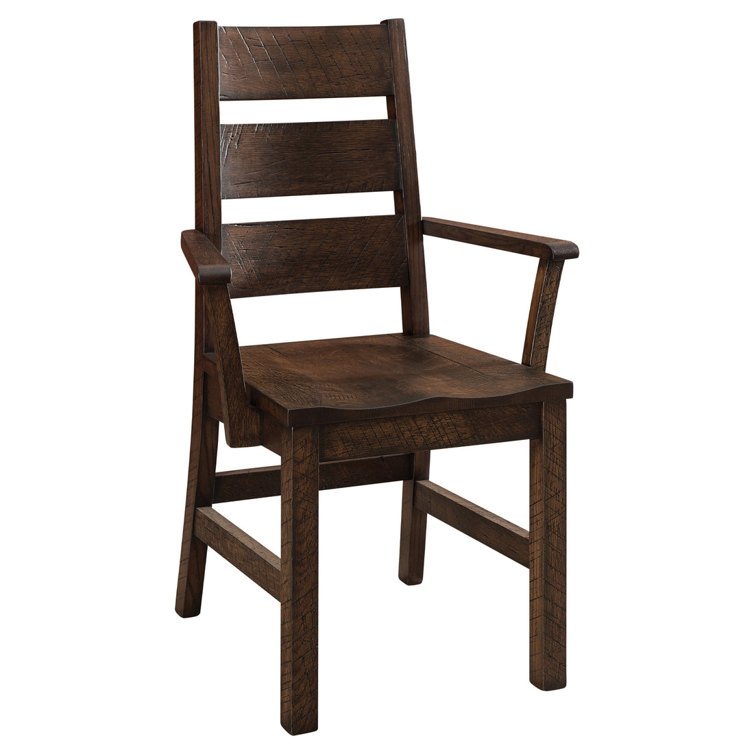 Hoosier Timbercraft Baker Rustic Distressed Dining Arm Chair