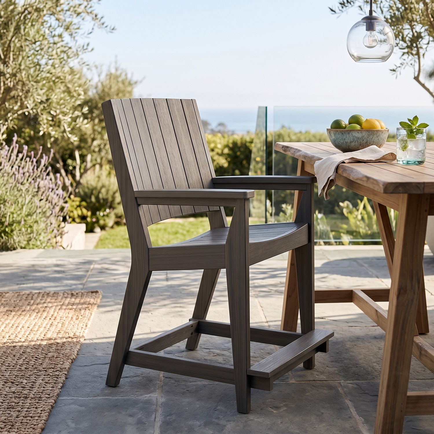 Berlin Gardens Mayhew Outdoor Poly Lumber Chat Counter Chair
