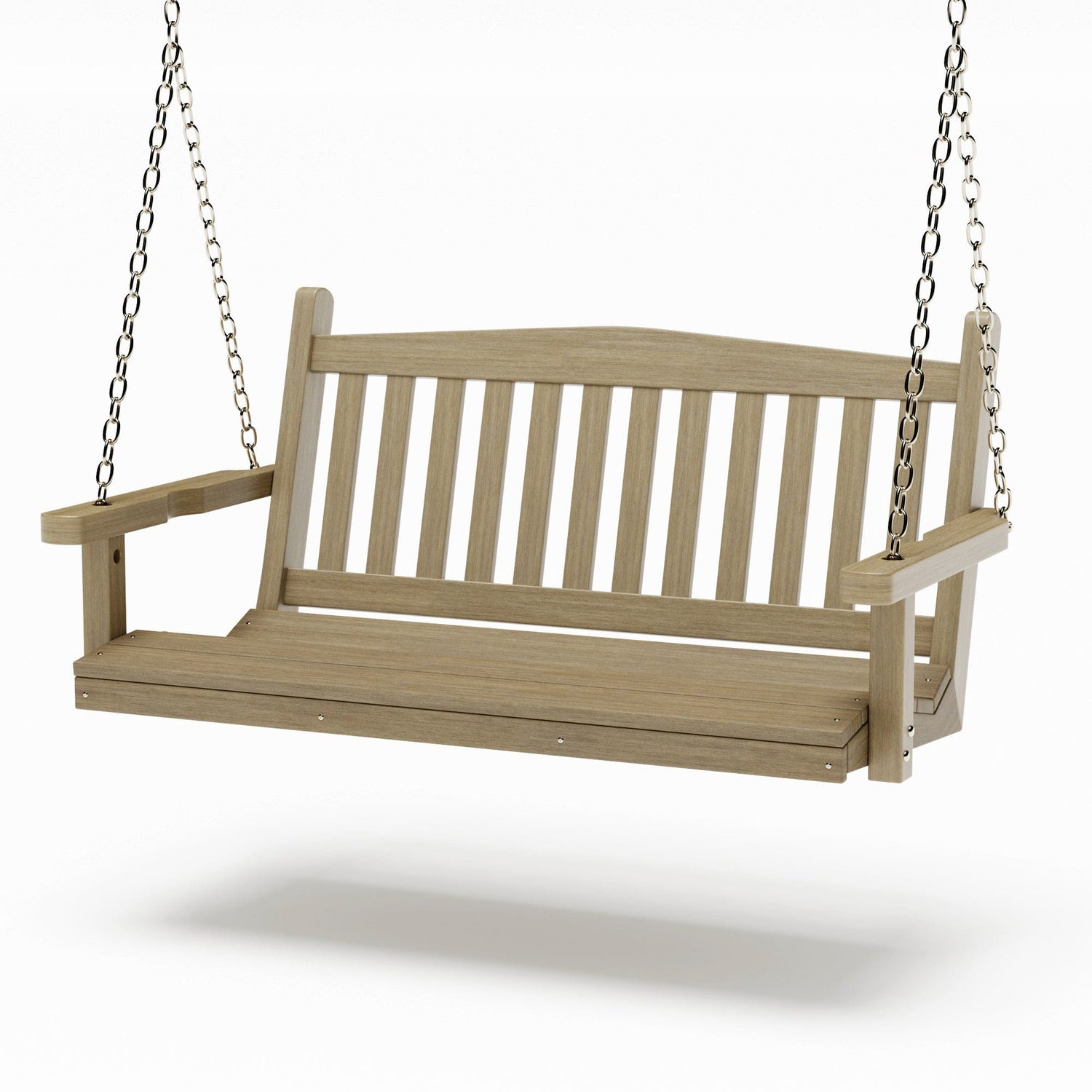 SimplyPoly 5 Foot Amish Made Mission Recycled Plastic Porch Swing, Driftwood Grey Wood Grain