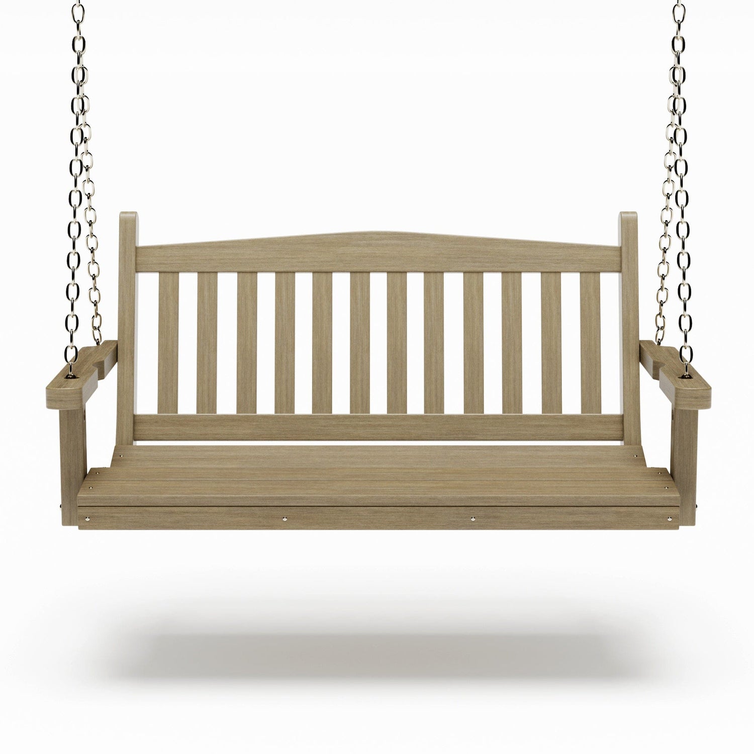 SimplyPoly 4 Foot Amish Made Mission Recycled Plastic Porch Swing, Tudor Brown