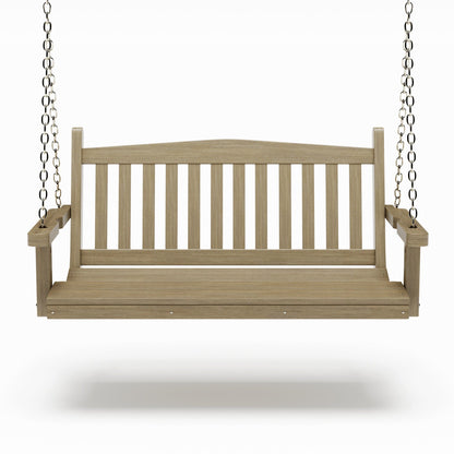 SimplyPoly 4 Foot Amish Made Mission Recycled Plastic Porch Swing, Black