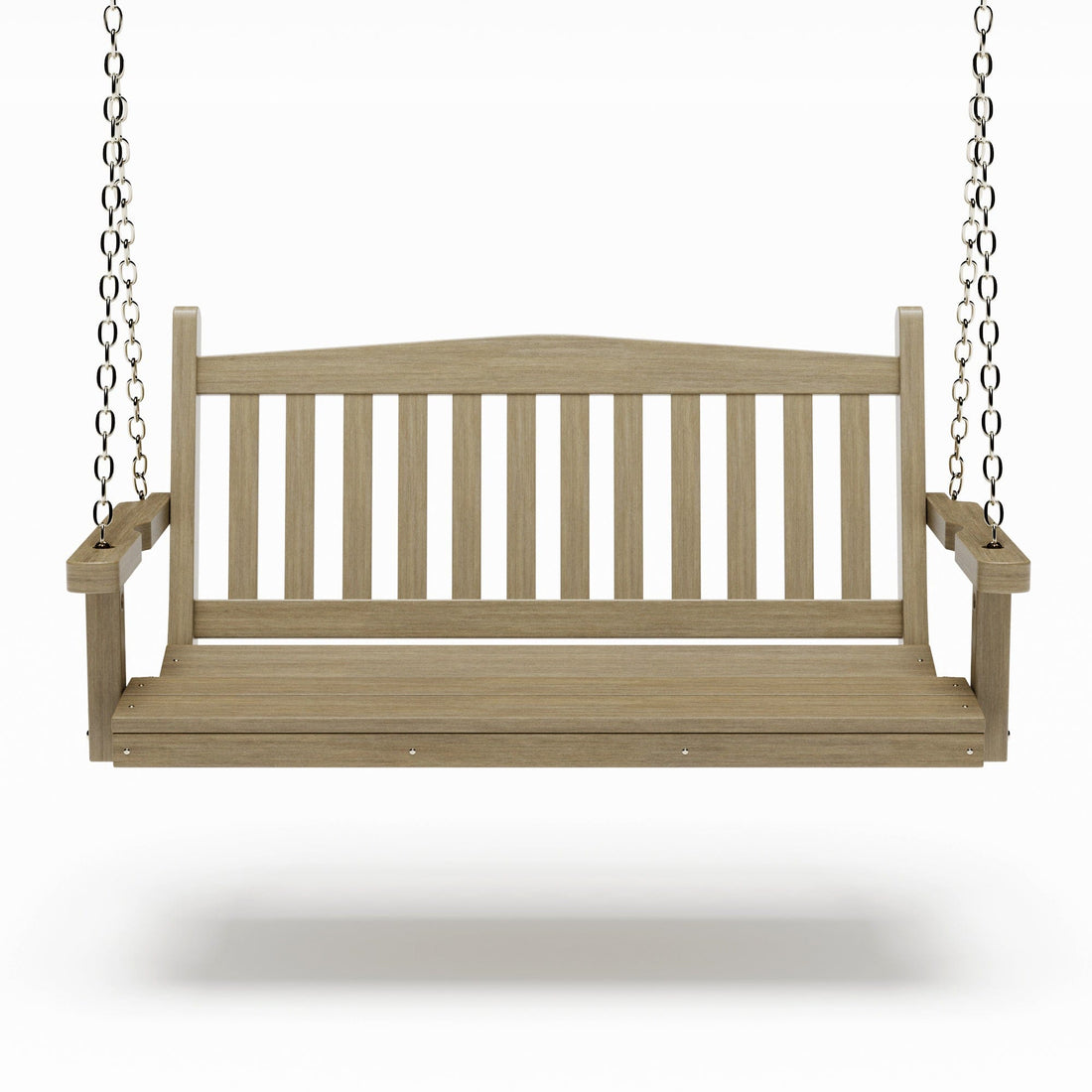 SimplyPoly 5 Foot Amish Made Mission Recycled Plastic Porch Swing, Birchwood Wood Grain