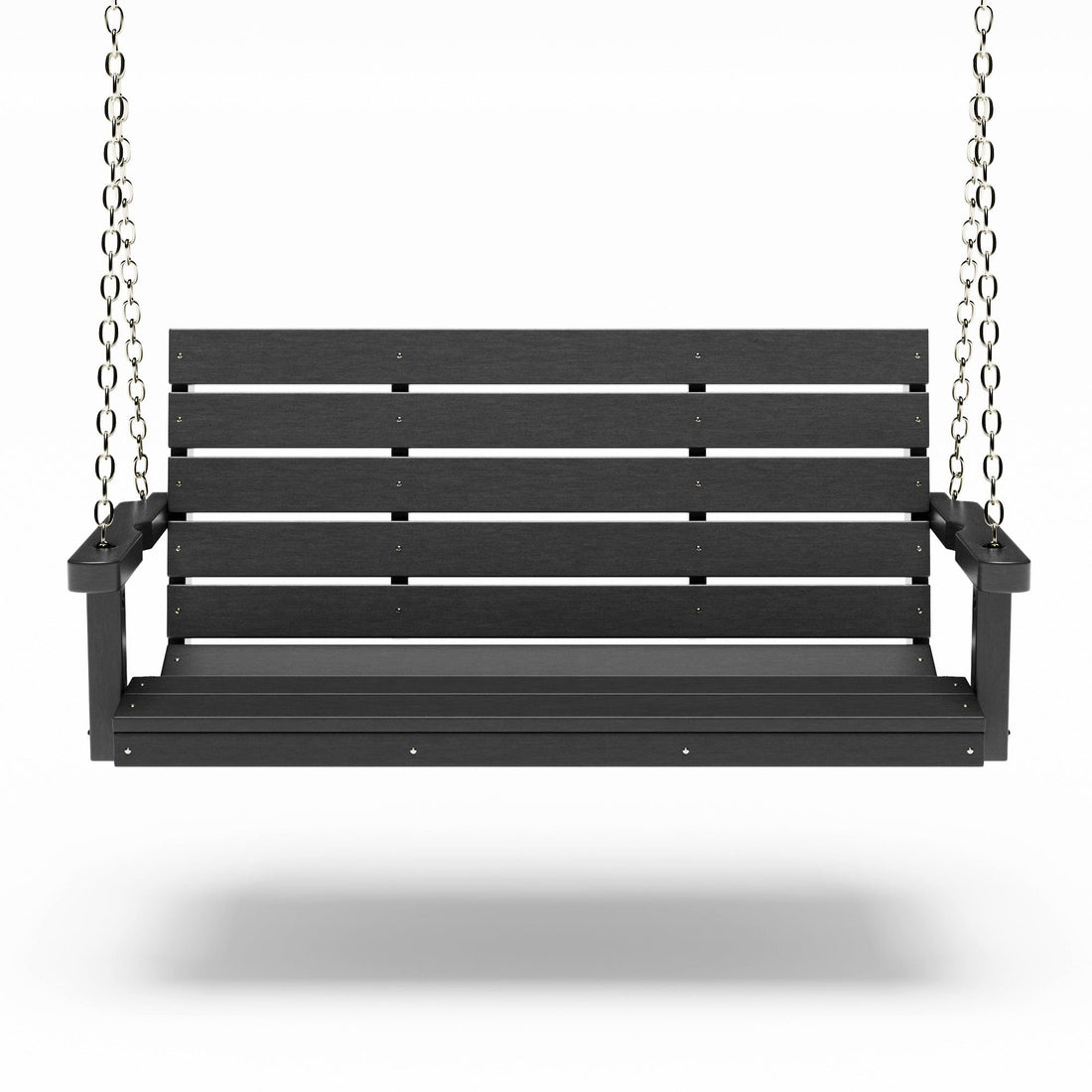 SimplyPoly 5 Foot Amish Made Signature Recycled Plastic Porch Swing, Black