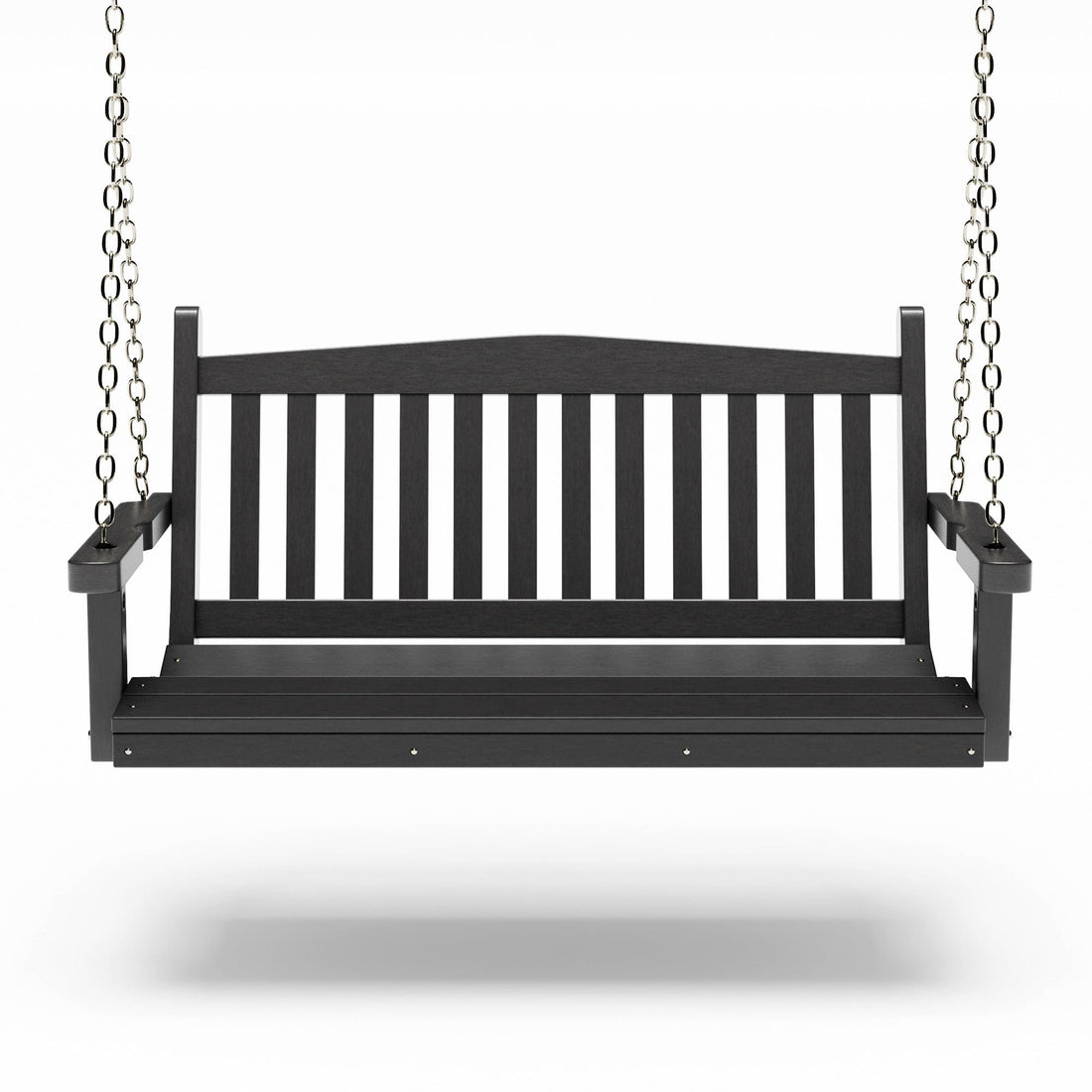 SimplyPoly 5 Foot Amish Made Mission Recycled Plastic Porch Swing, Black
