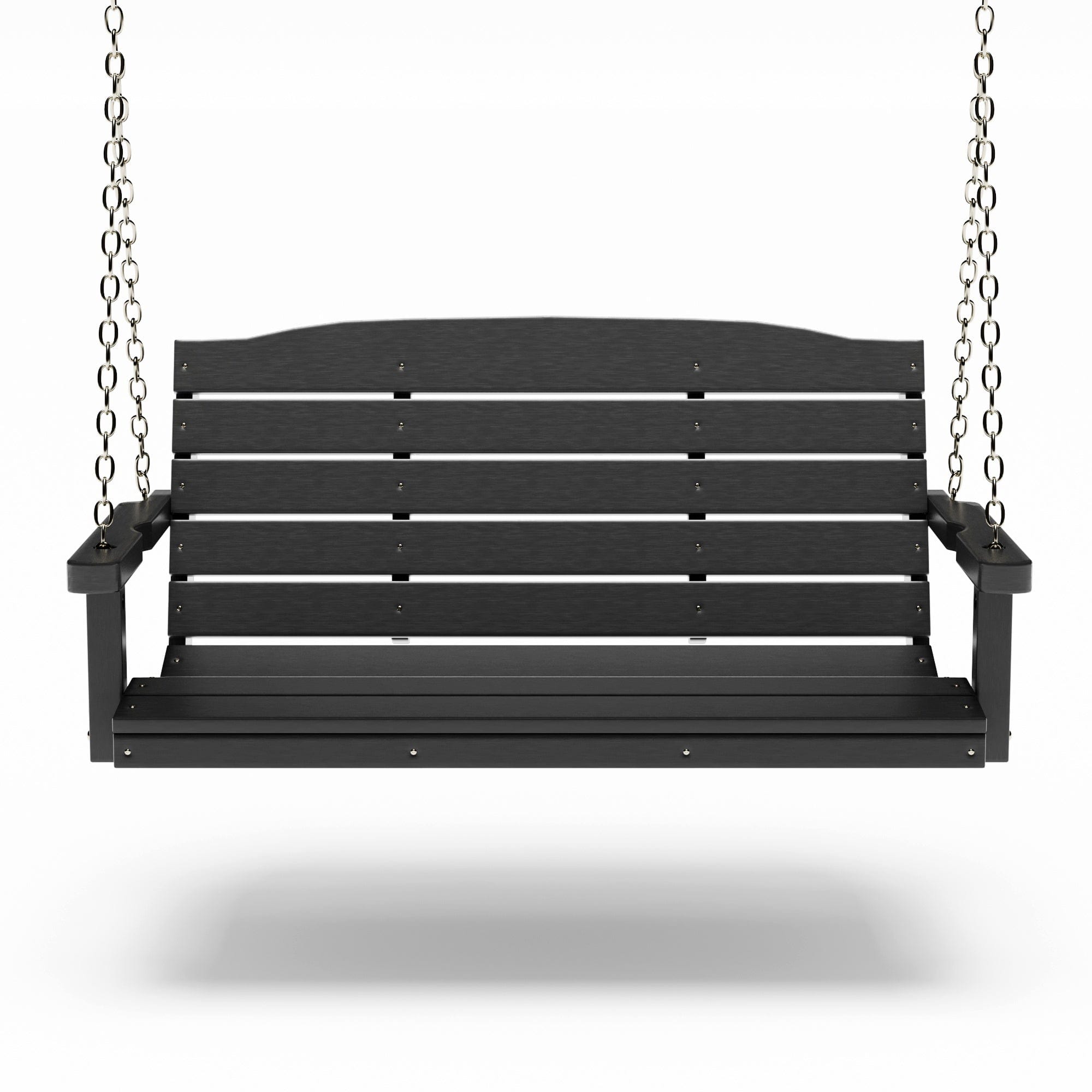 SimplyPoly 5 Foot Amish Made Classic Recycled Plastic Porch Swing, Black