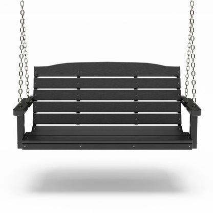 SimplyPoly 5 Foot Amish Made Classic Recycled Plastic Porch Swing, Tudor Brown