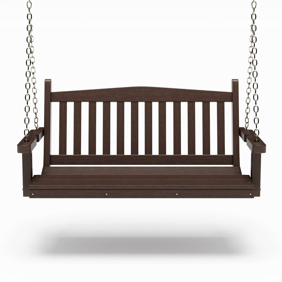 SimplyPoly 4 Foot Amish Made Mission Recycled Plastic Porch Swing, Brazilian Walnut Wood Grain