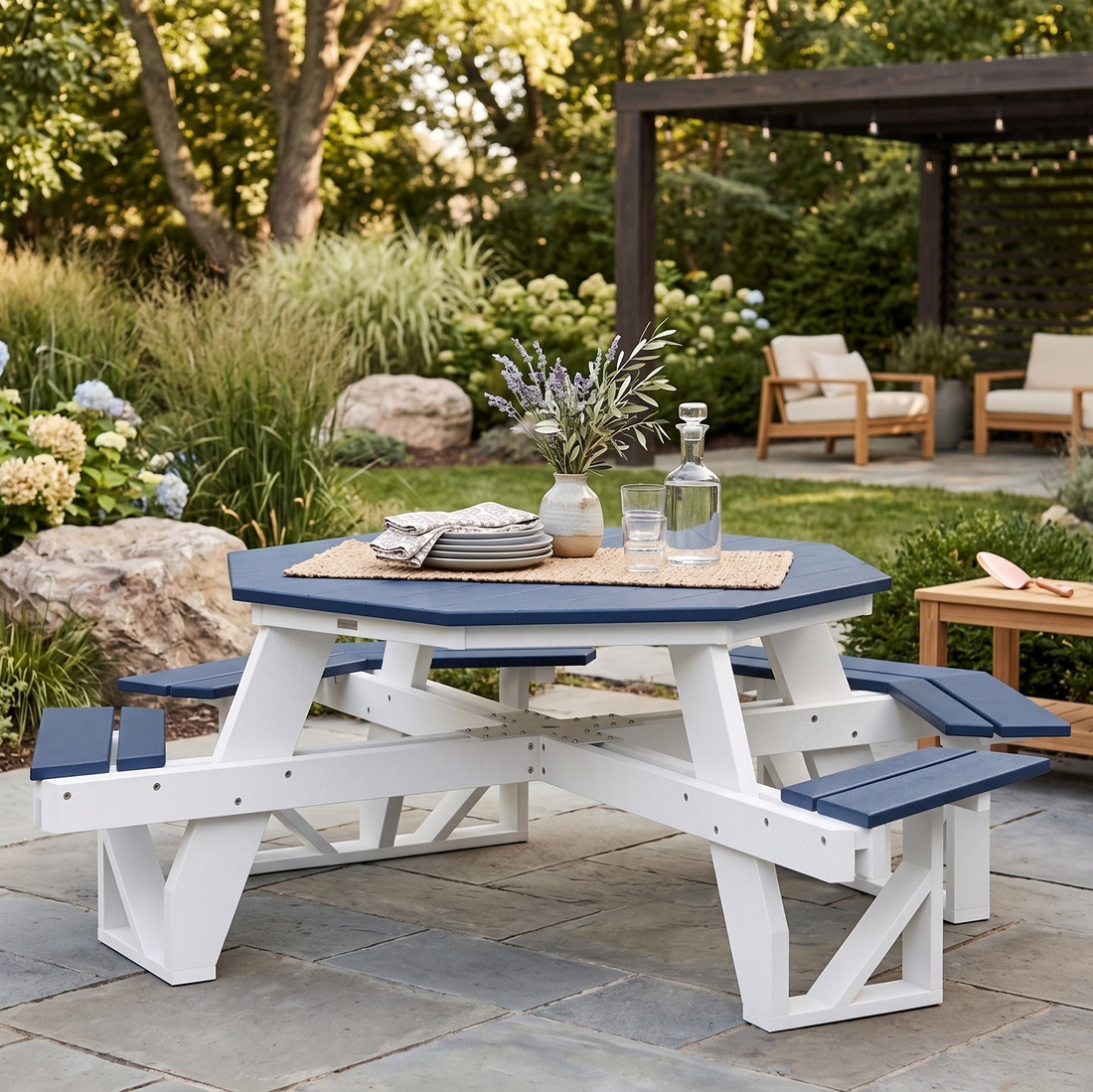 Berlin Gardens Ada Outdoor Poly Lumber Octagon Picnic Table