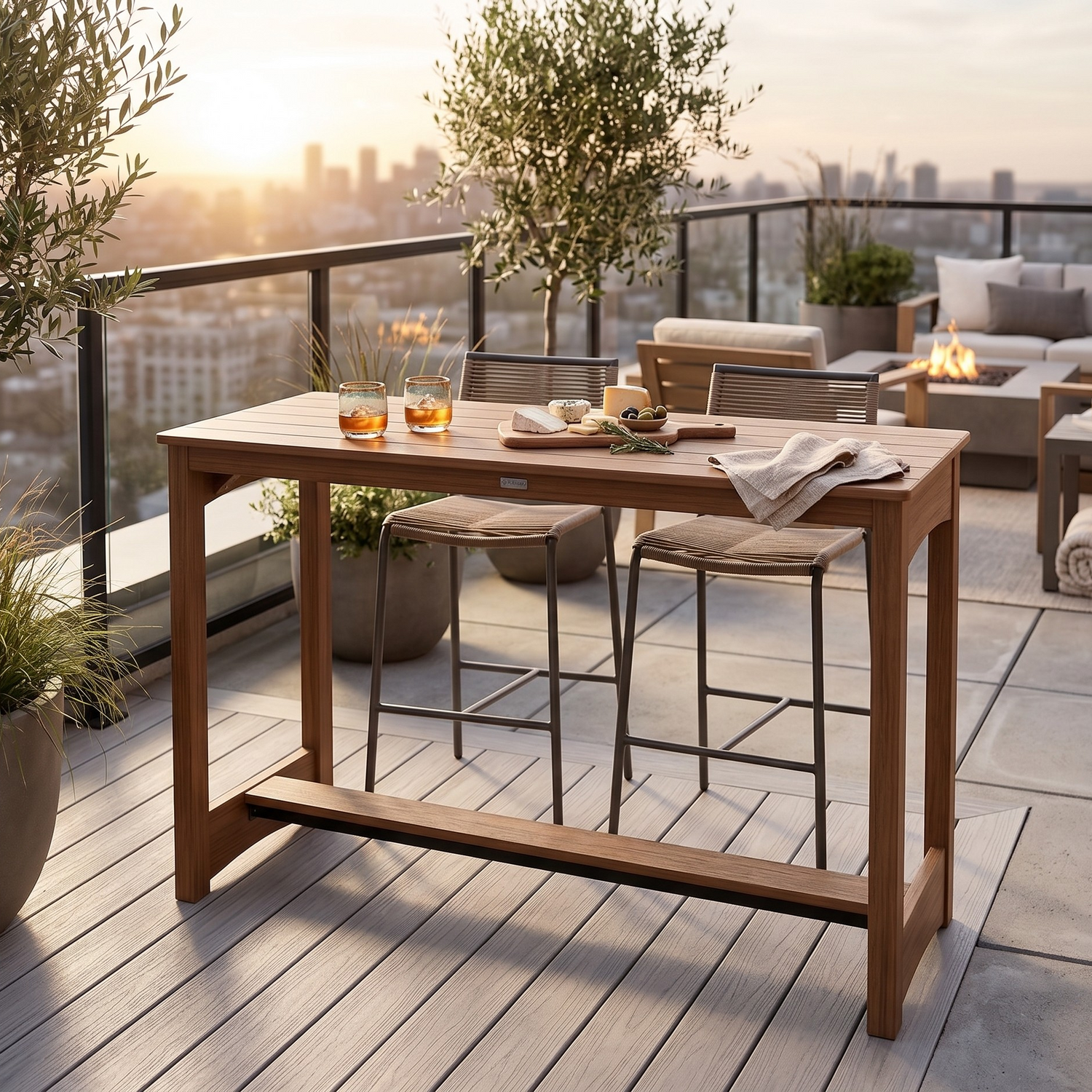 Berlin Gardens Balcony Outdoor Poly Lumber Bar Height Table