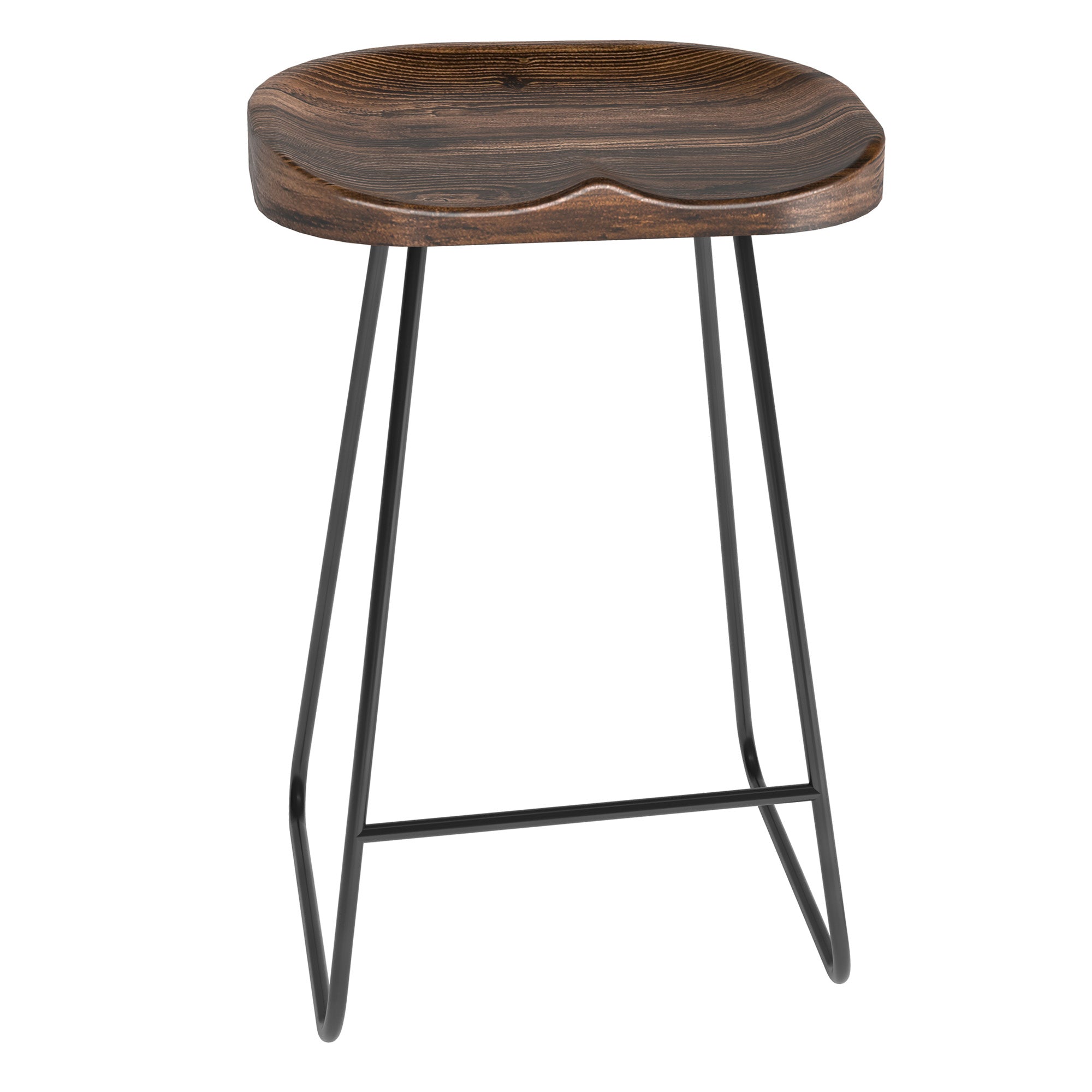 Hoosier Timbercraft Columbia Modern Walnut Bar Stool