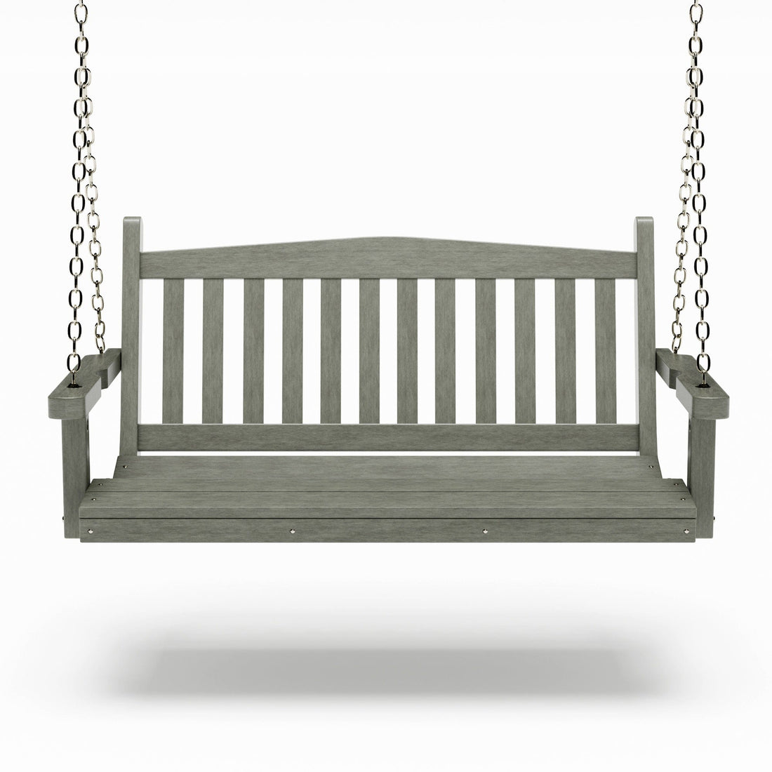 SimplyPoly 4 Foot Amish Made Mission Recycled Plastic Porch Swing, Dark Grey