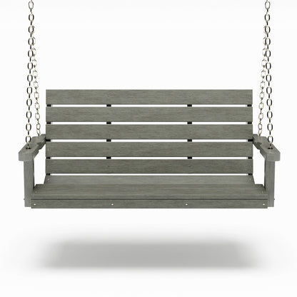SimplyPoly 4 Foot Amish Made Signature Recycled Plastic Porch Swing, Tudor Brown