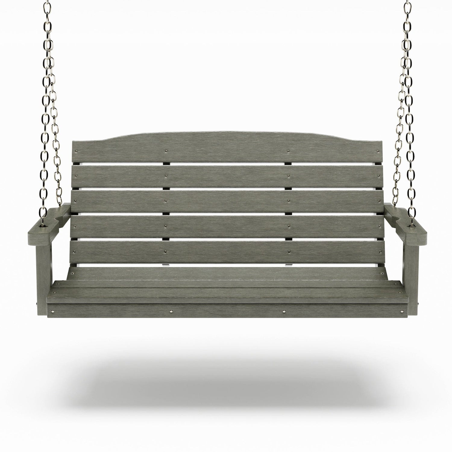 SimplyPoly 4 Foot Amish Made Classic Recycled Plastic Porch Swing, Bright White