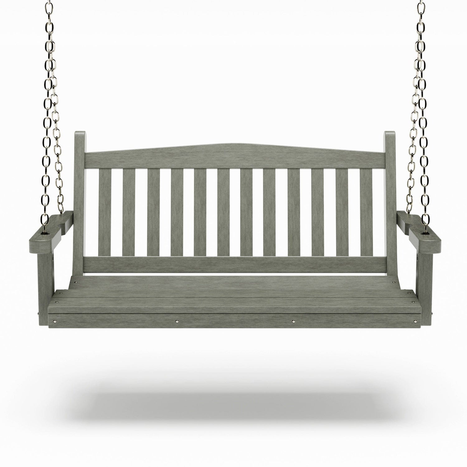 SimplyPoly 4 Foot Amish Made Mission Recycled Plastic Porch Swing, Birchwood Wood Grain
