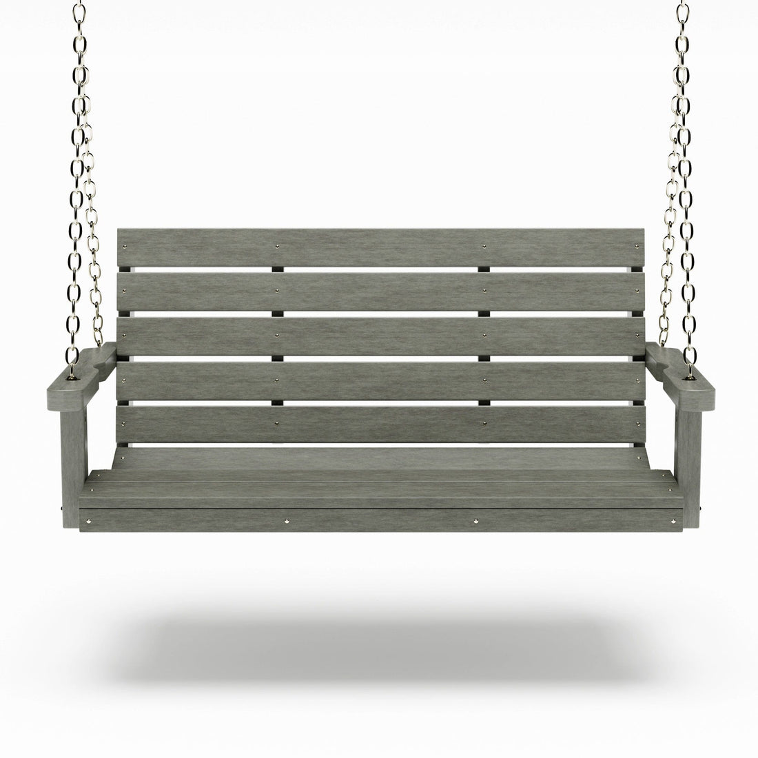SimplyPoly 4 Foot Amish Made Signature Recycled Plastic Porch Swing, Dark Grey