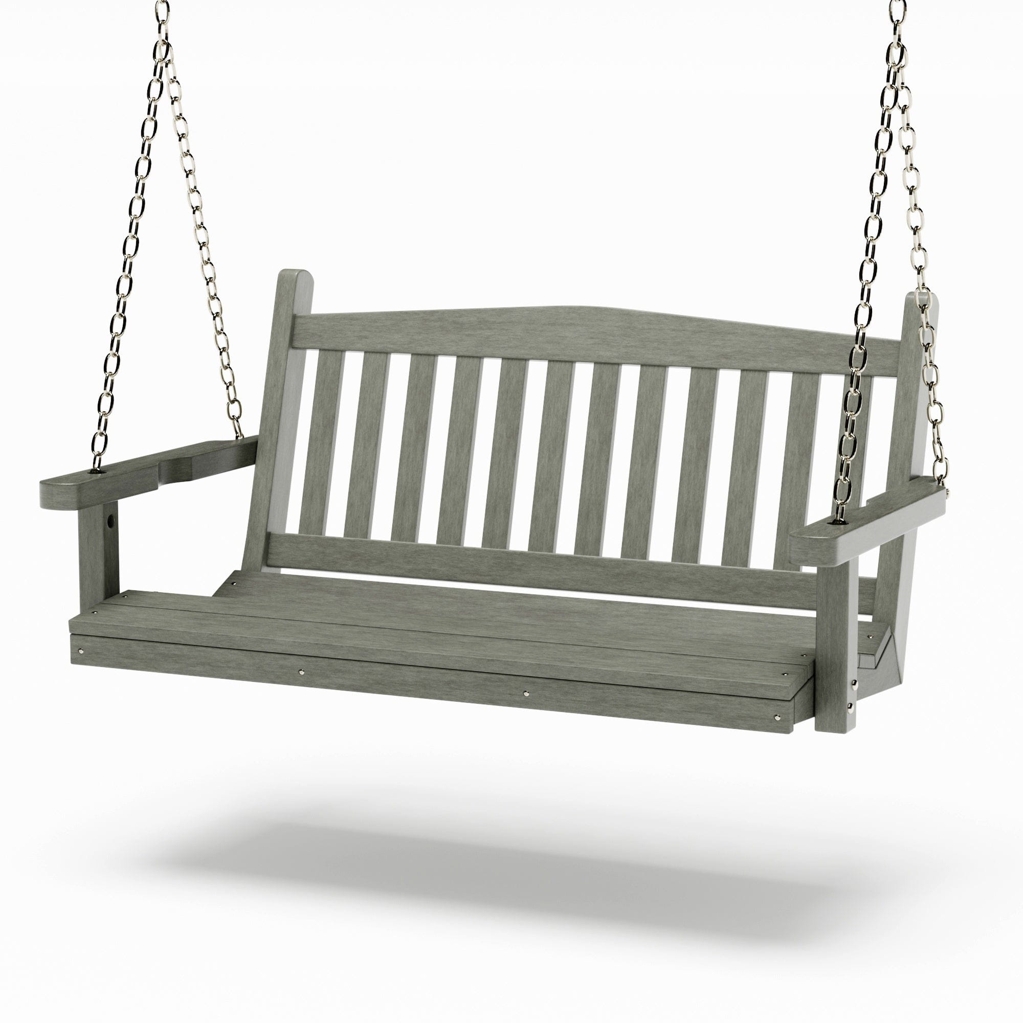 SimplyPoly 4 Foot Amish Made Mission Recycled Plastic Porch Swing, Tudor Brown