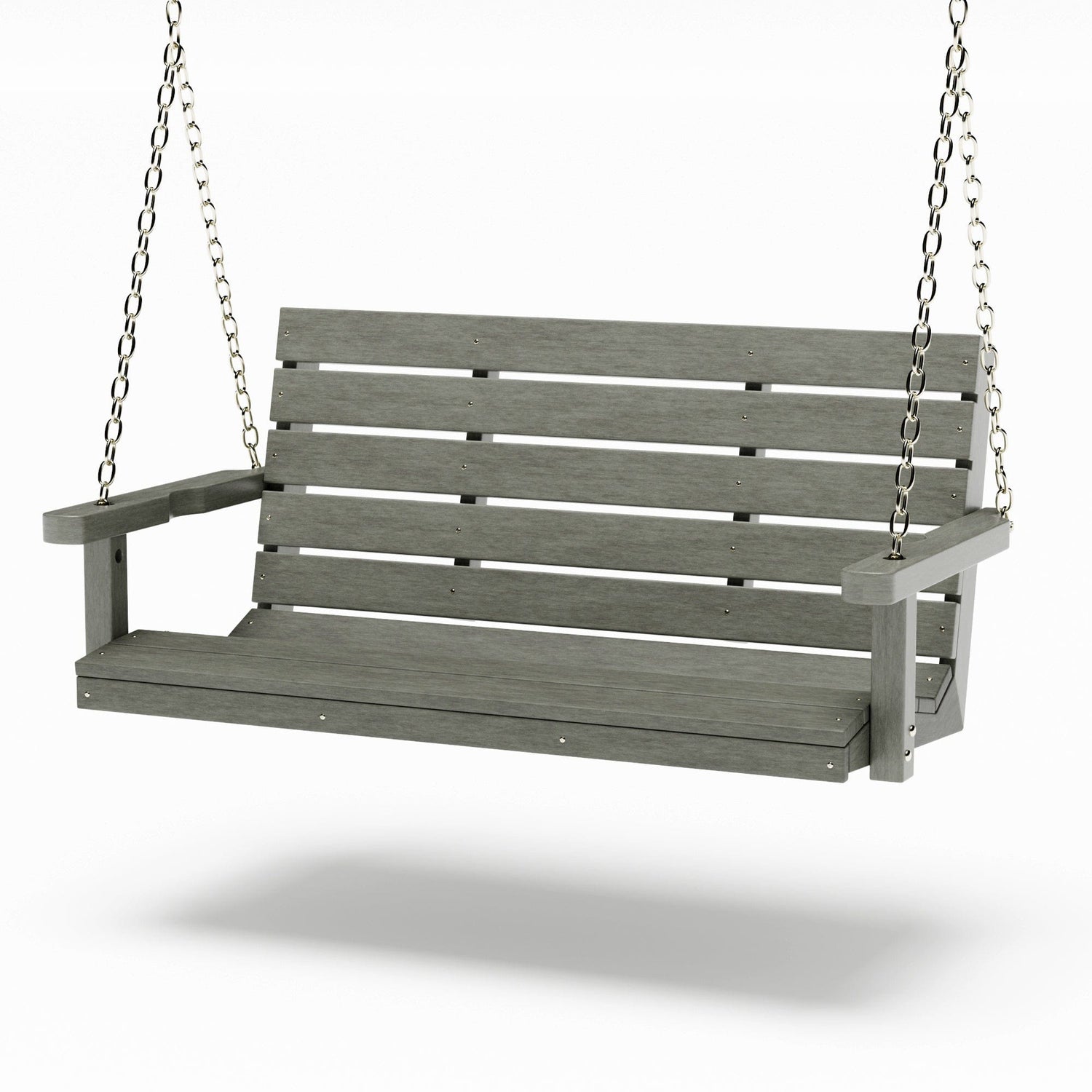 SimplyPoly 5 Foot Amish Made Signature Recycled Plastic Porch Swing, Birchwood Wood Grain