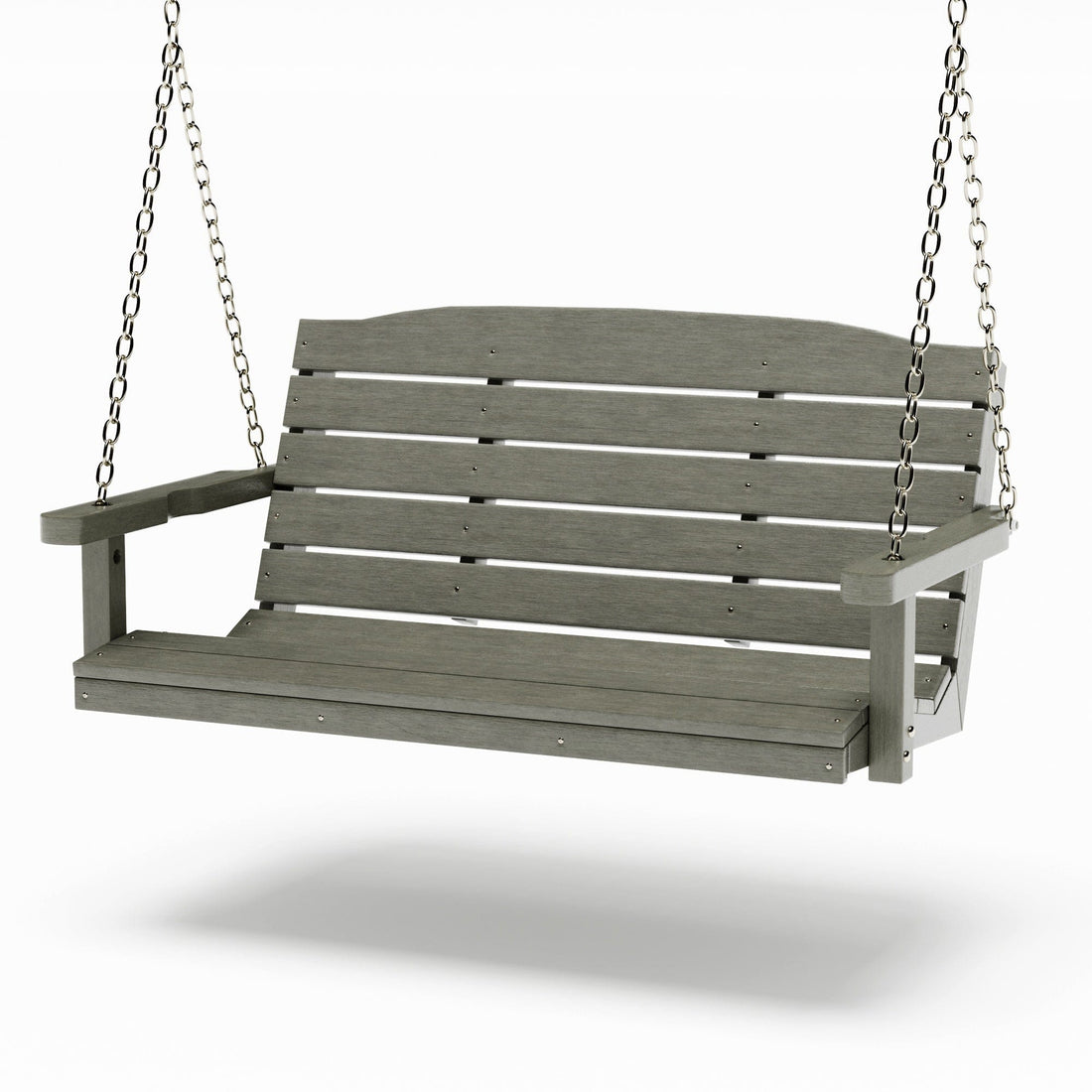 SimplyPoly 4 Foot Amish Made Classic Recycled Plastic Porch Swing, Dark Grey