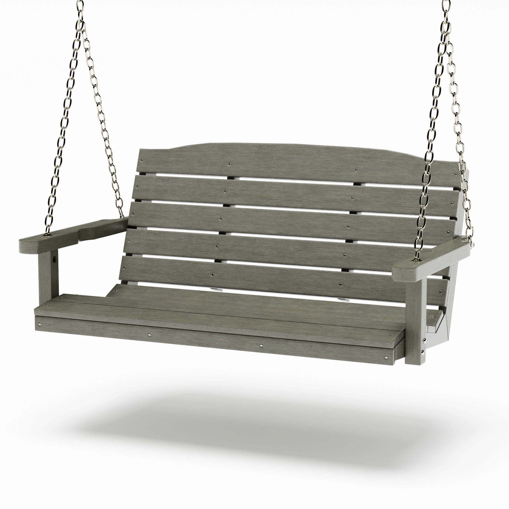 SimplyPoly 5 Foot Amish Made Classic Recycled Plastic Porch Swing, Bright White