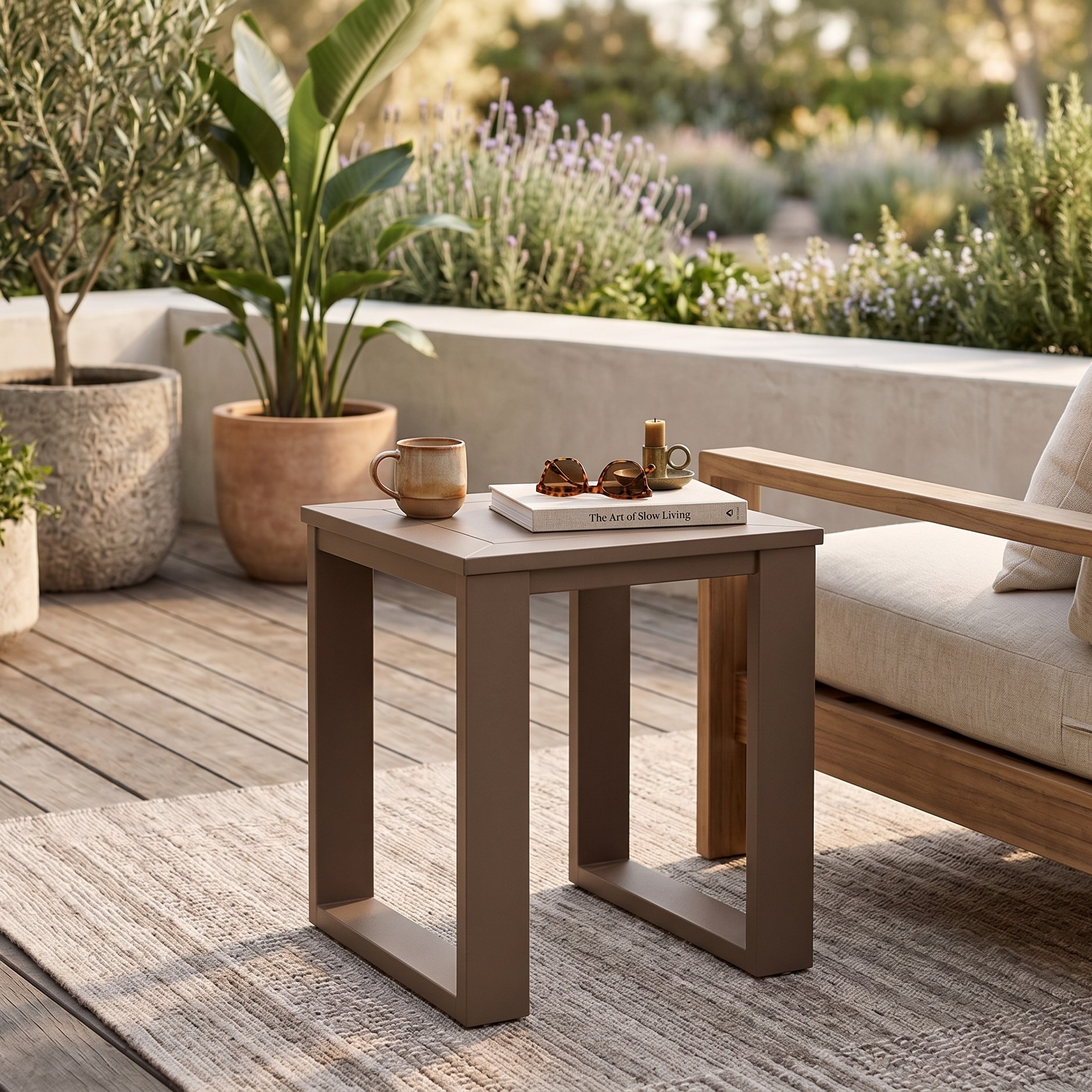 Berlin Gardens Nordic Outdoor Poly Lumber Square End Table