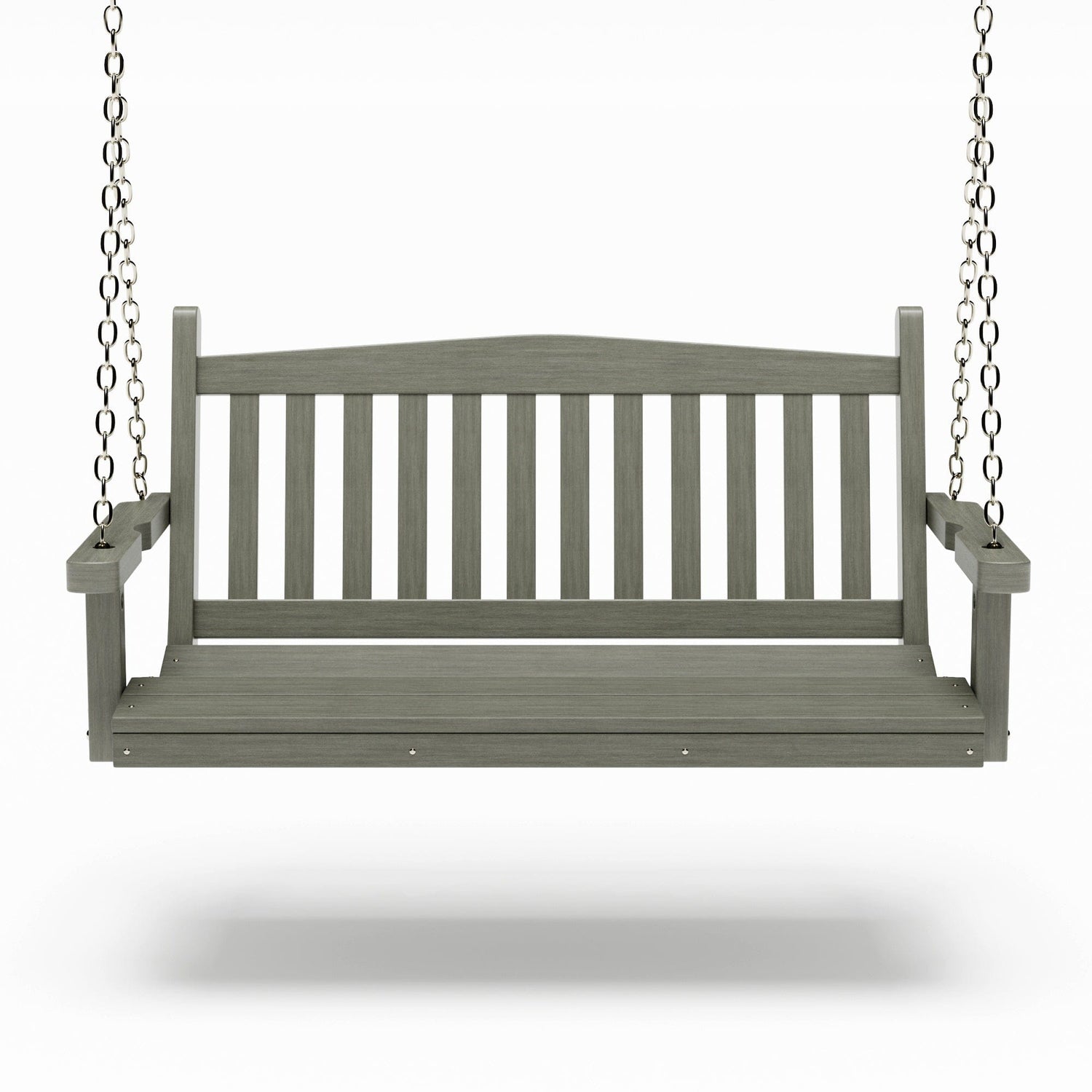 SimplyPoly 4 Foot Amish Made Mission Recycled Plastic Porch Swing, Black