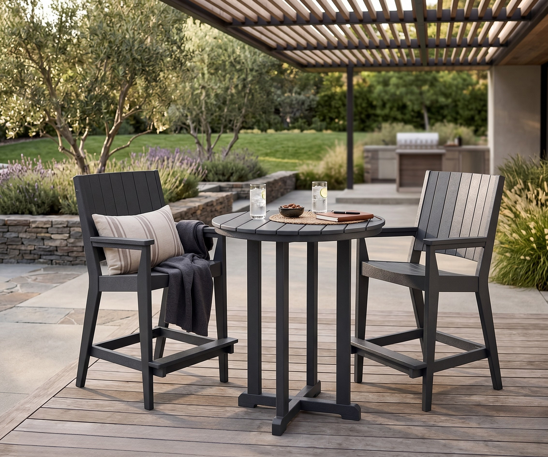 Berlin Gardens Mayhew Outdoor Poly Lumber Chat Bar Height Chair