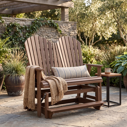 Berlin Gardens Comfo Back Outdoor Poly Lumber Double Counter Glider
