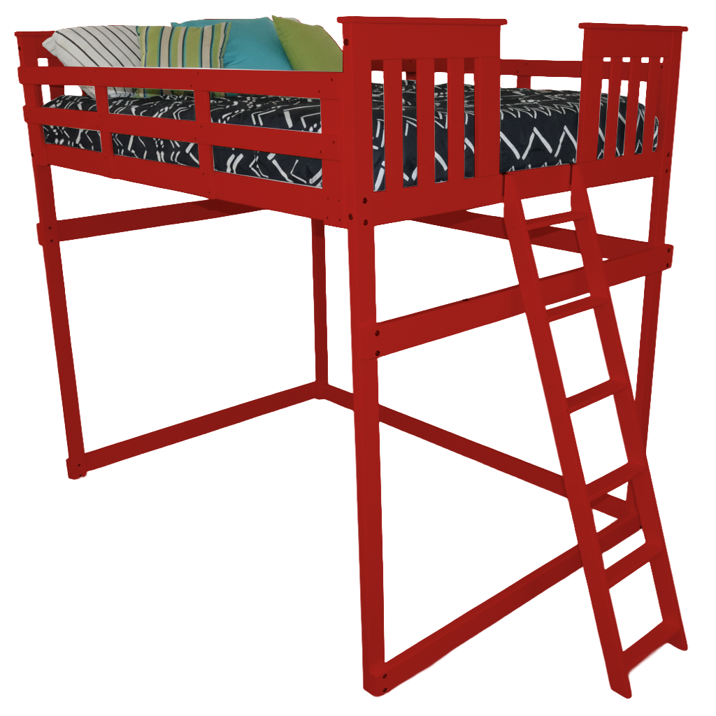 Versaloft Mission Amish Made Loft Bed Frame with End Ladder