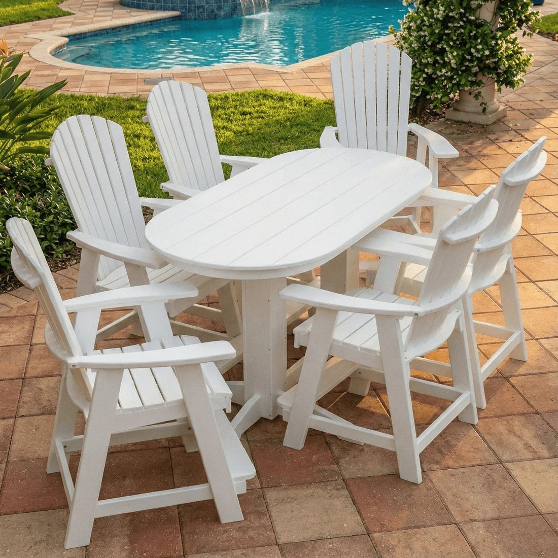 Keystone Amish Co. Sunburst 7-Piece Counter Height Poly Oval Dining Set