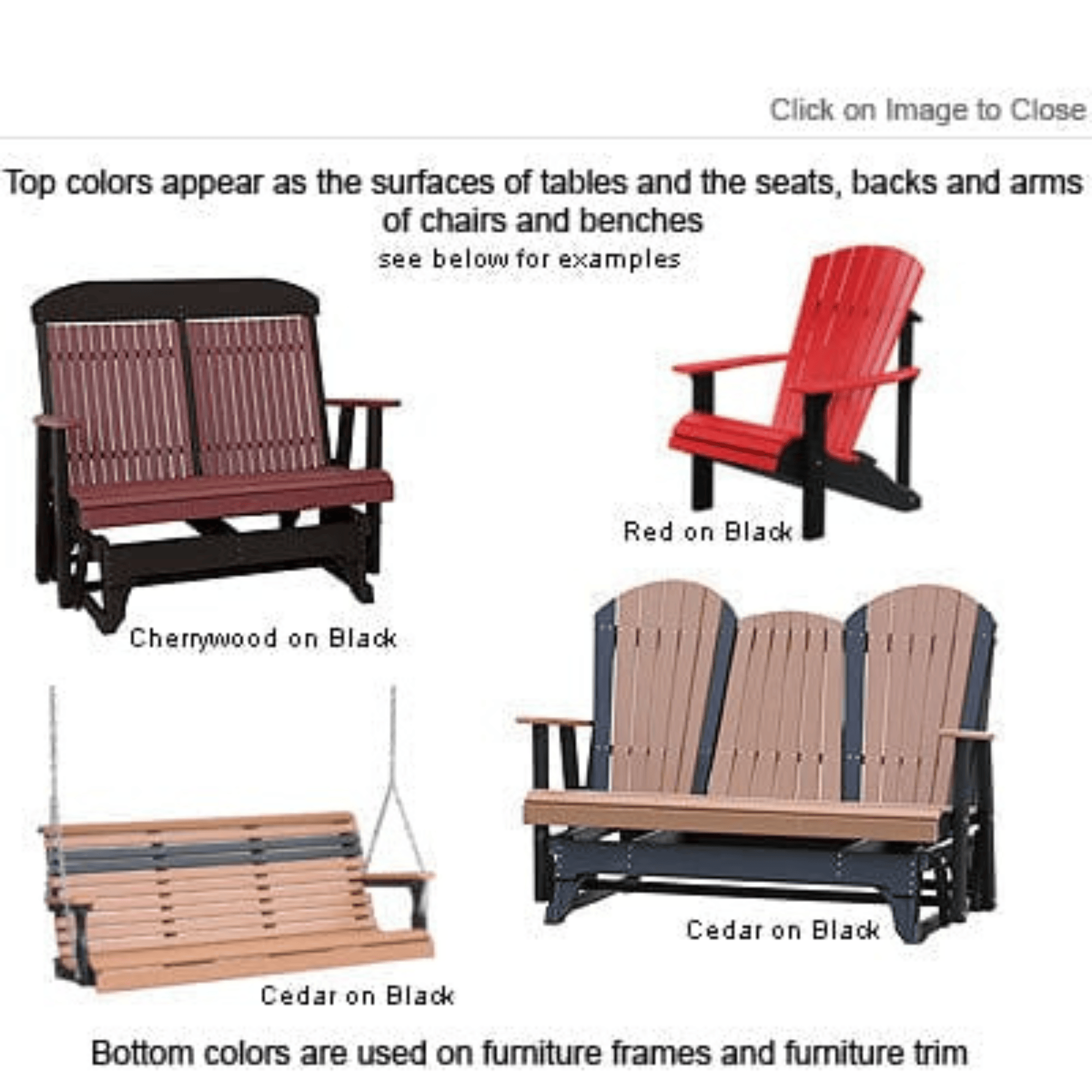 LuxCraft Adirondack 4-Foot Poly Composite Porch Swing